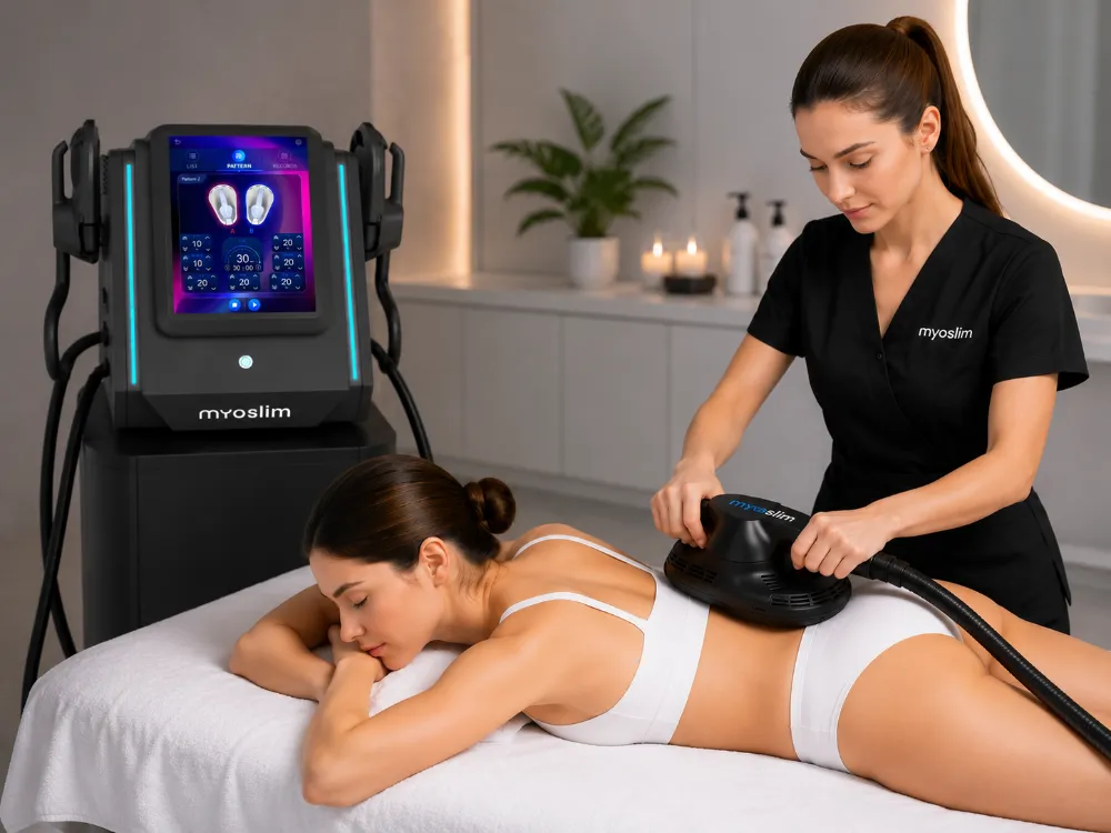 EMS MYOSLIM 6500W EMS Gerät 15 Tesla 2 Applikatoren Körperformung Profi 2 EMS MYOSLIM 6500W EMS Gerät 15 Tesla 2 Applikatoren Körperformung Profi – Bild 2
