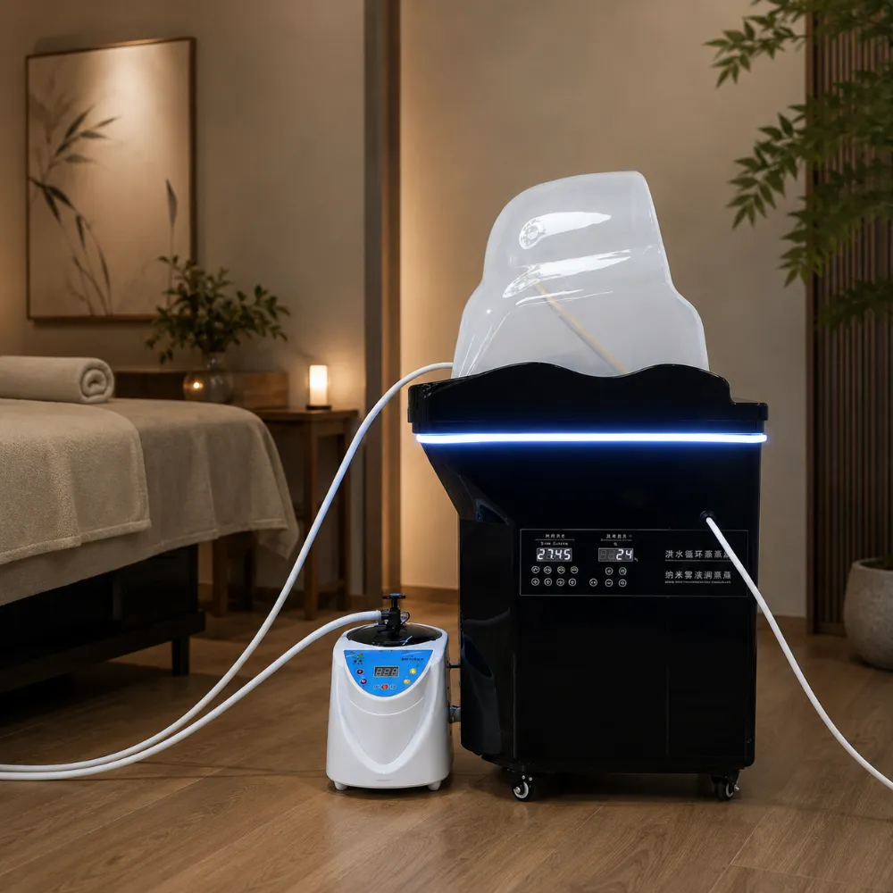 Mobiles Kopf SPA Wasserzirkulation LED Heizung Dampfgeraet 60L