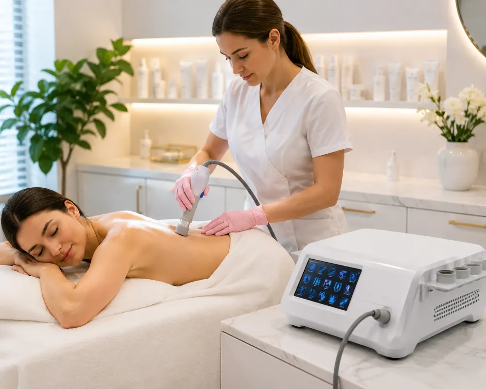 Professionelles Shockwave Massagegerät 12 Bar 200W | 6 Massageaufsätze | Beauty & SPA | Hochwertiges Massagegerät für Kosmetikstudio, Wellness, Schönheitssalon und professionelle kosmetische Anwendungen 3 Professionelles Shockwave Massagegerät 12 Bar 200W | 6 Massageaufsätze | Beauty & SPA | Hochwertiges Massagegerät für Kosmetikstudio, Wellness, Schönheitssalon und professionelle kosmetische Anwendungen – Bild 3