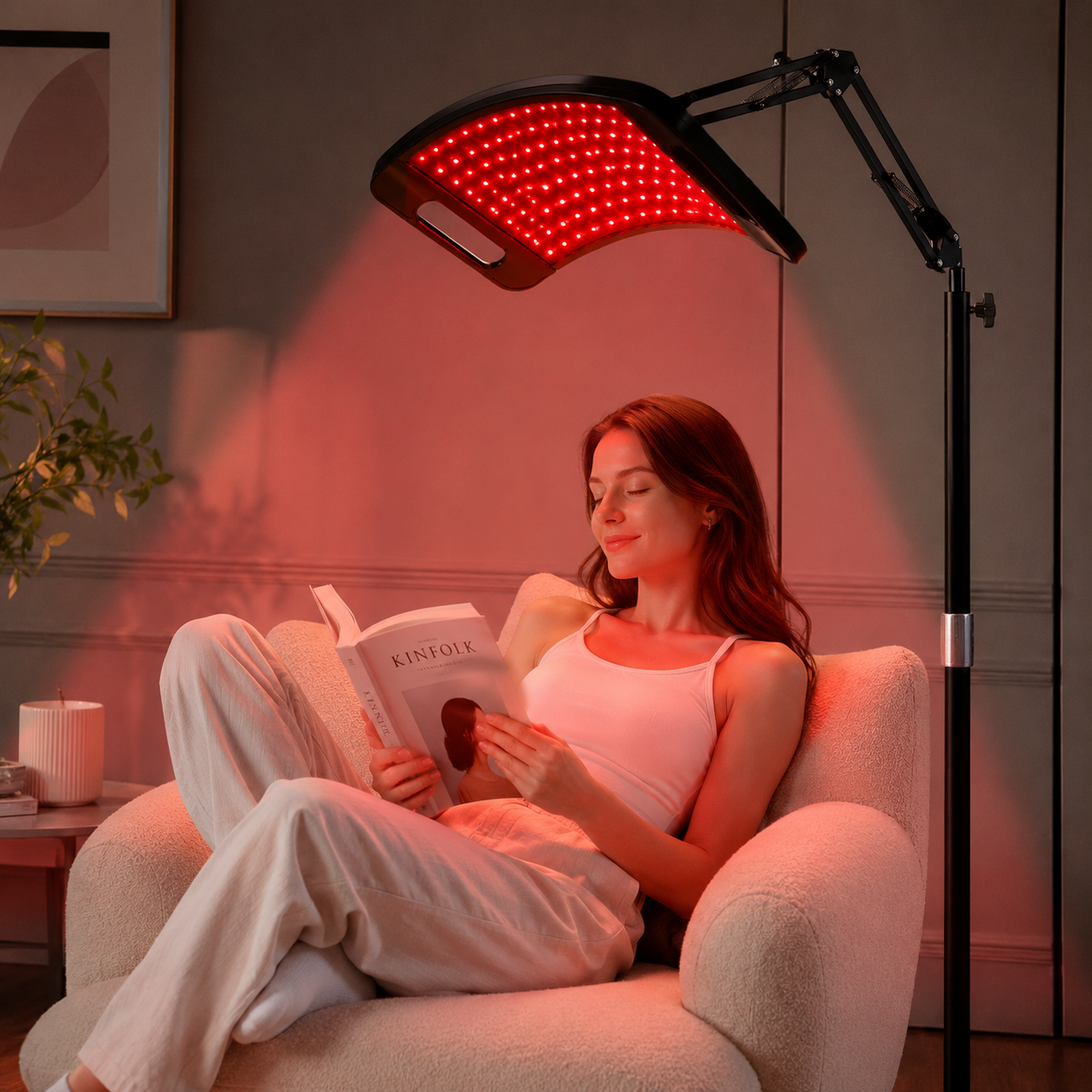 LED-Lampe für Gesichts- und Körperpflege 660nm + 850nm – Rotes und Infrarotlicht 24W mit Ständer 2 LED-Lampe für Gesichts- und Körperpflege 660nm + 850nm – Rotes und Infrarotlicht 24W mit Ständer – Bild 2