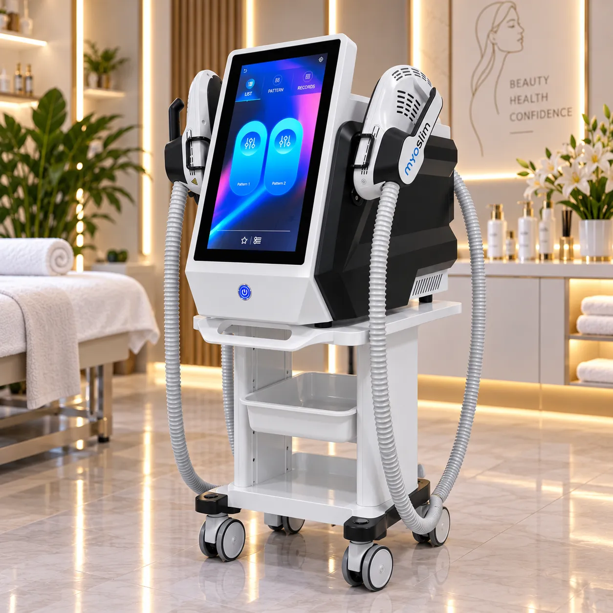 MYOSLIM 6500W 15T – Professionelles EMS-Kosmetikgerät zur Körperformung, 2 Applikatoren 1 MYOSLIM 6500W 15T – Professionelles EMS-Kosmetikgerät zur Körperformung, 2 Applikatoren